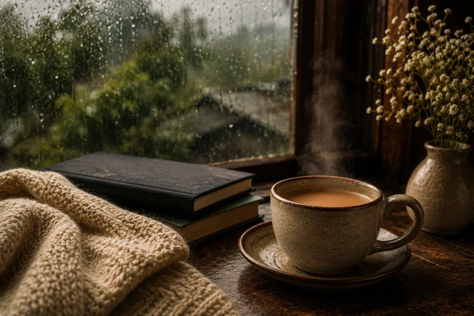 The Quiet Comfort of Tea on a Rainy Day
