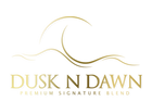 Logo of 'Dusk N Dawn' with a gold design on a white background