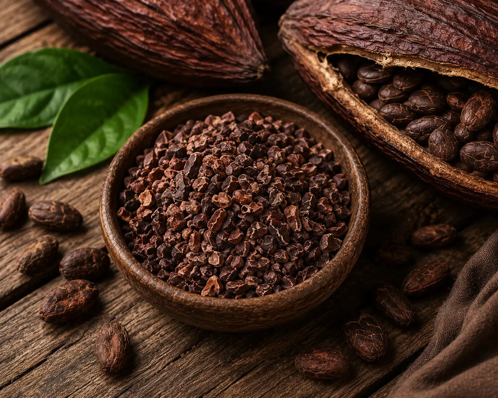 Cacao pods and cacao beans