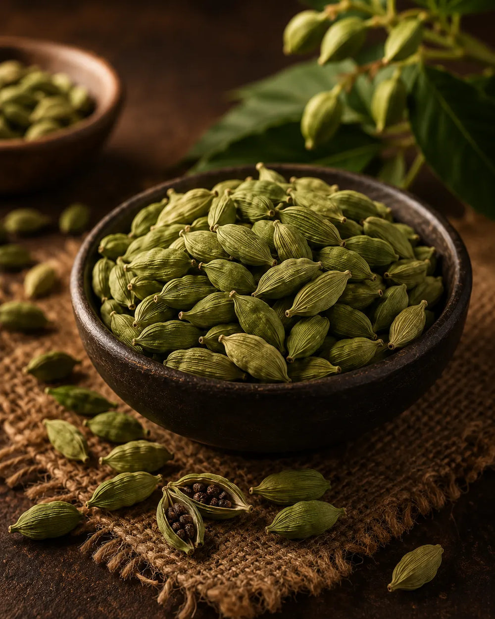 Green cardamom pods